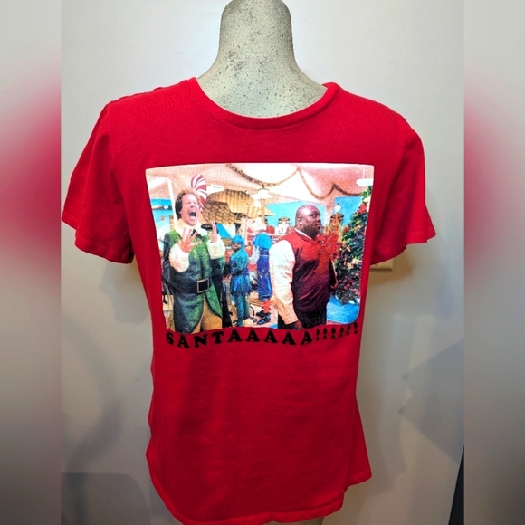 ELF Buddy the ELF Santa Graphic T-Shirt woman's Size XL - Picture 2 of 7